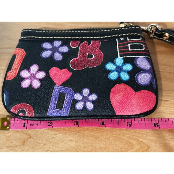 Dooney & Bourke Slim Wristlet Signature Floral Varsity EUC - Picture 4 of 5